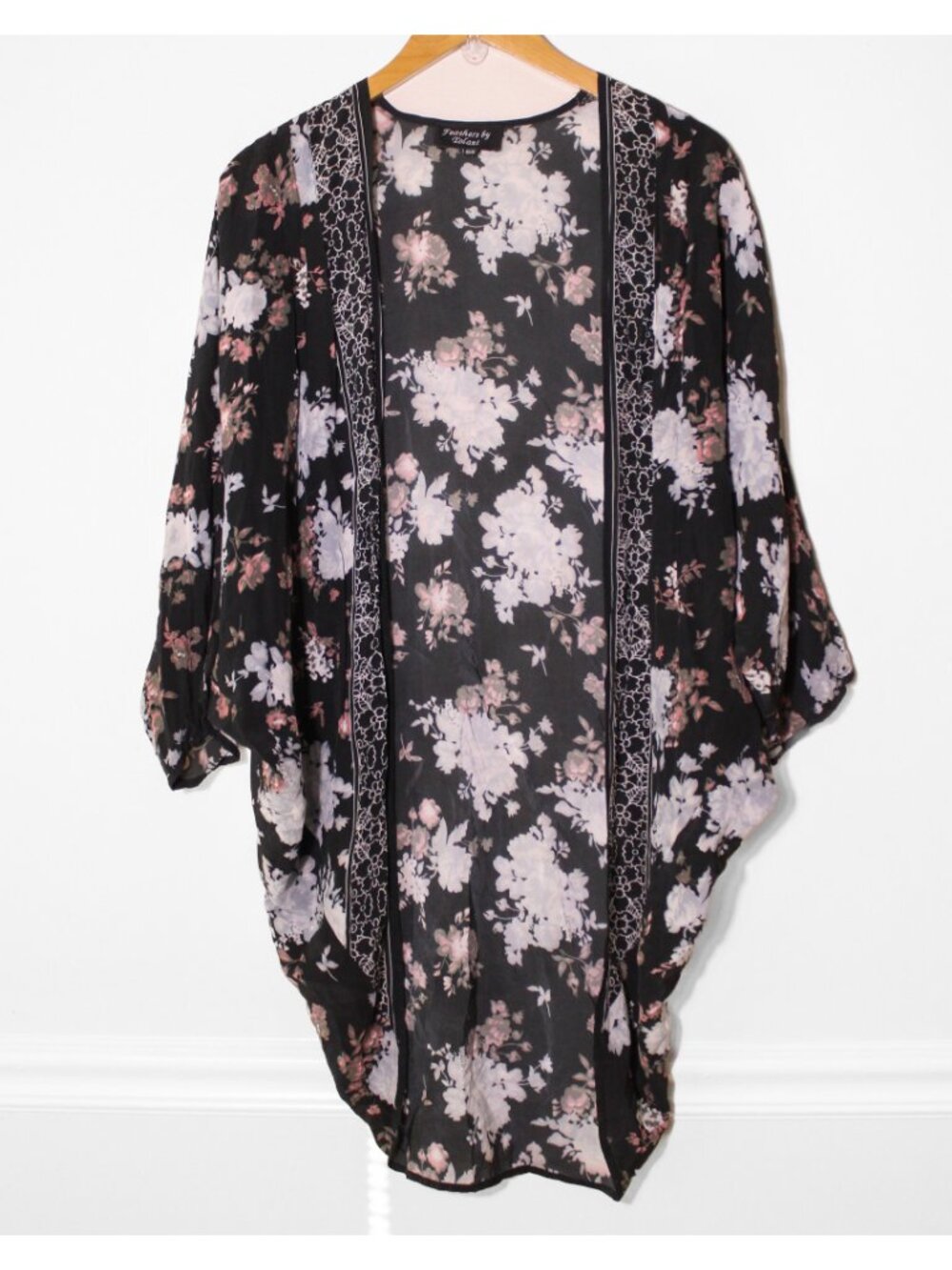 Anthropologie Feathers by Tolani Floral Kimono Open Cardigan Duster Cover Up
